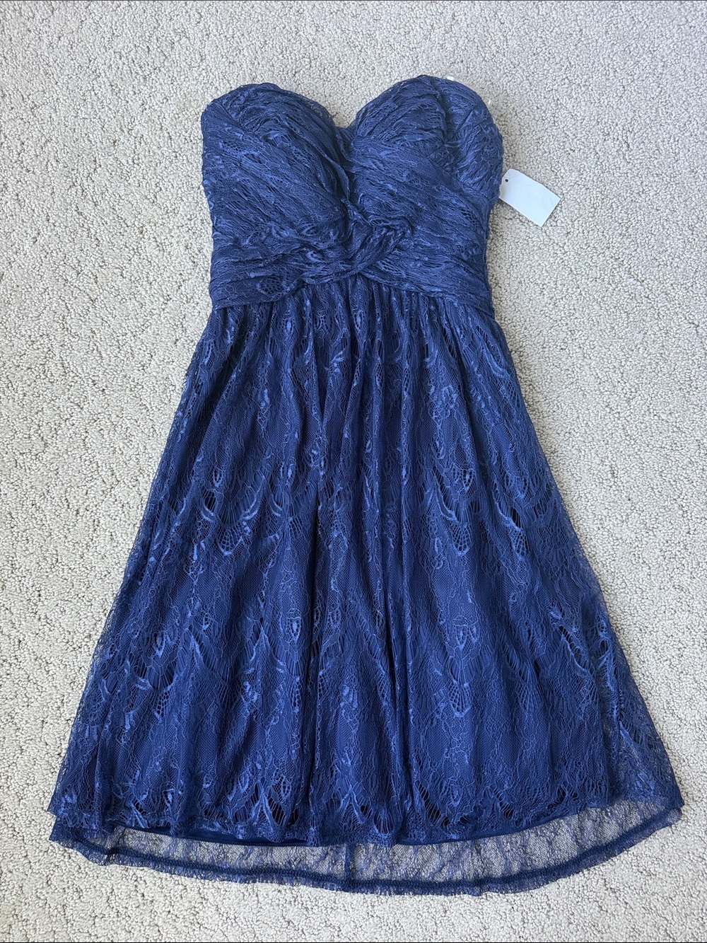 Charlotte Russe Strapless Lace Mini Dress Homecoming Prom Formal Women’s S NWT